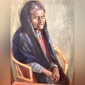 antique original oil painting framed signed